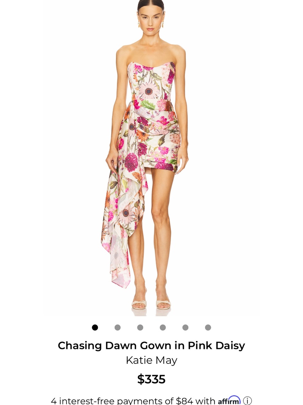 Katie May Strapless Floral Mini Dress in Pink